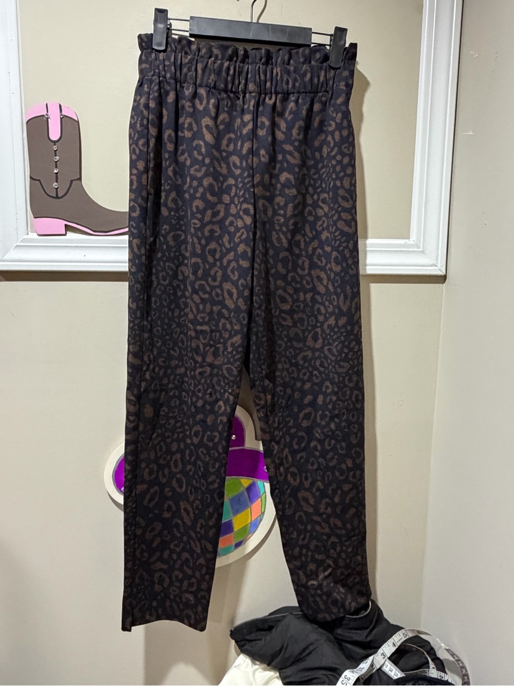 Ann Taylor Girls Leopard-Print Jogger Pants - Black & Brown